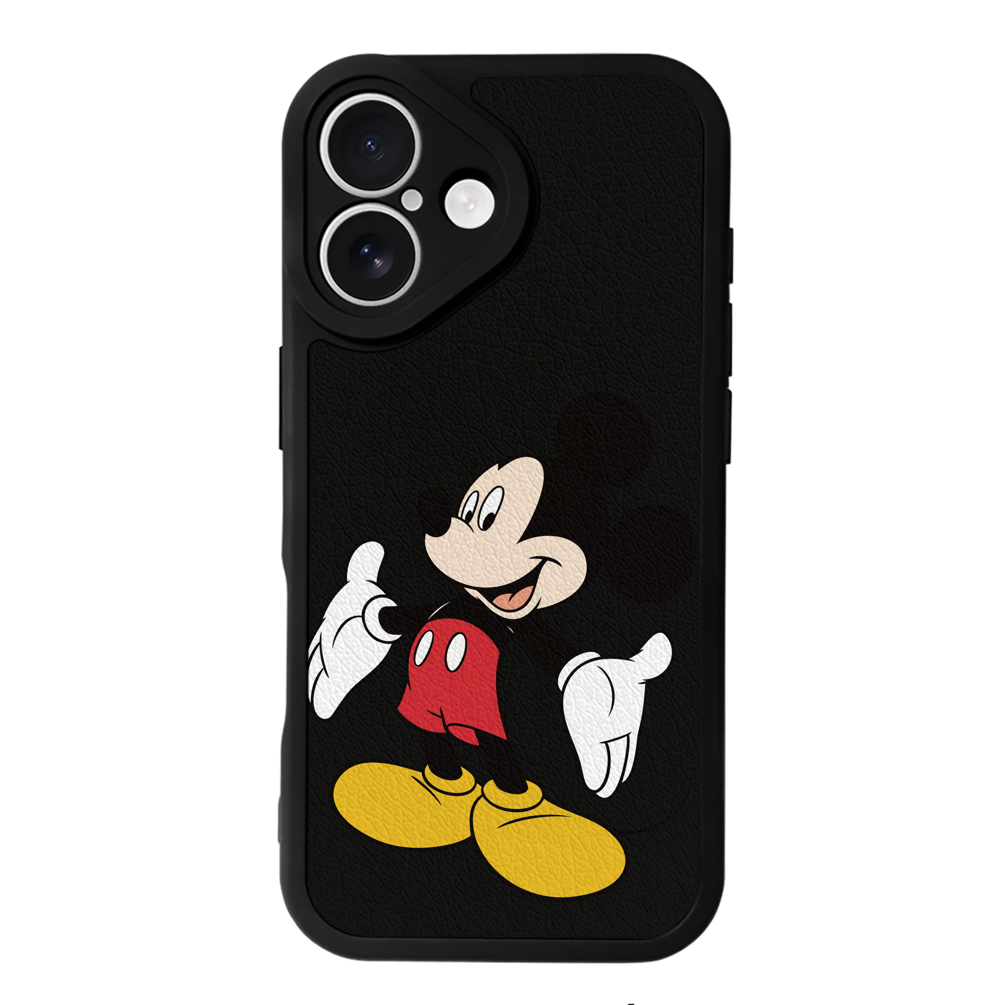 （画像用） ミッキーマウス Mickey Mouse 【iPhone 16シリーズ対応】シリコンスマホケース（レザー調） 材質：シリコン